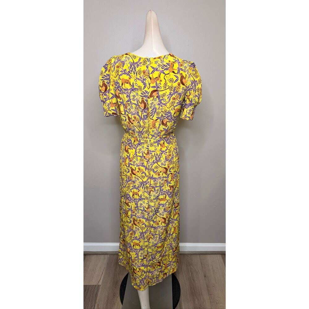 Saloni Bianca Dress In Citrus Jungle Monkey Print Size US 4 $625 - Picture 7 of 9